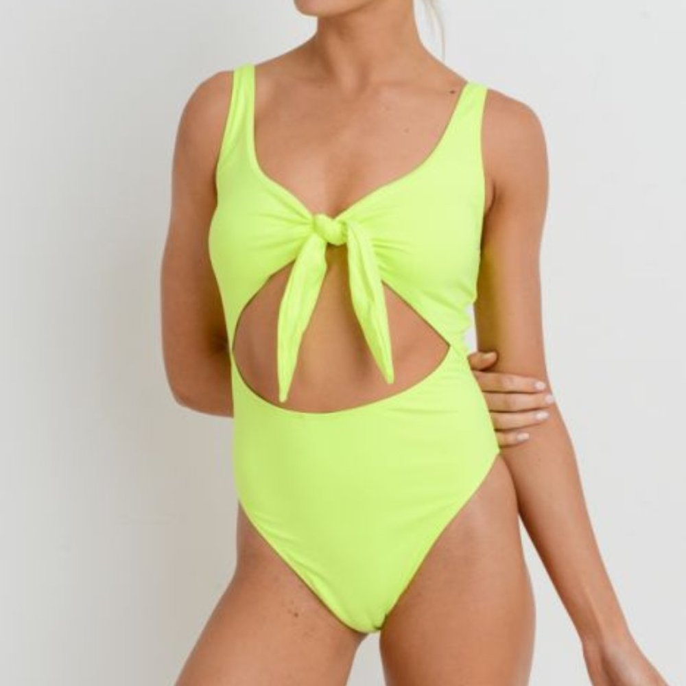 Neon yellow bathing suit